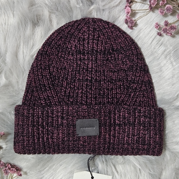 All Saints Hat Beanie Marled Wool Blend Rib Cuff Outdoor Fall Winter Streetwear